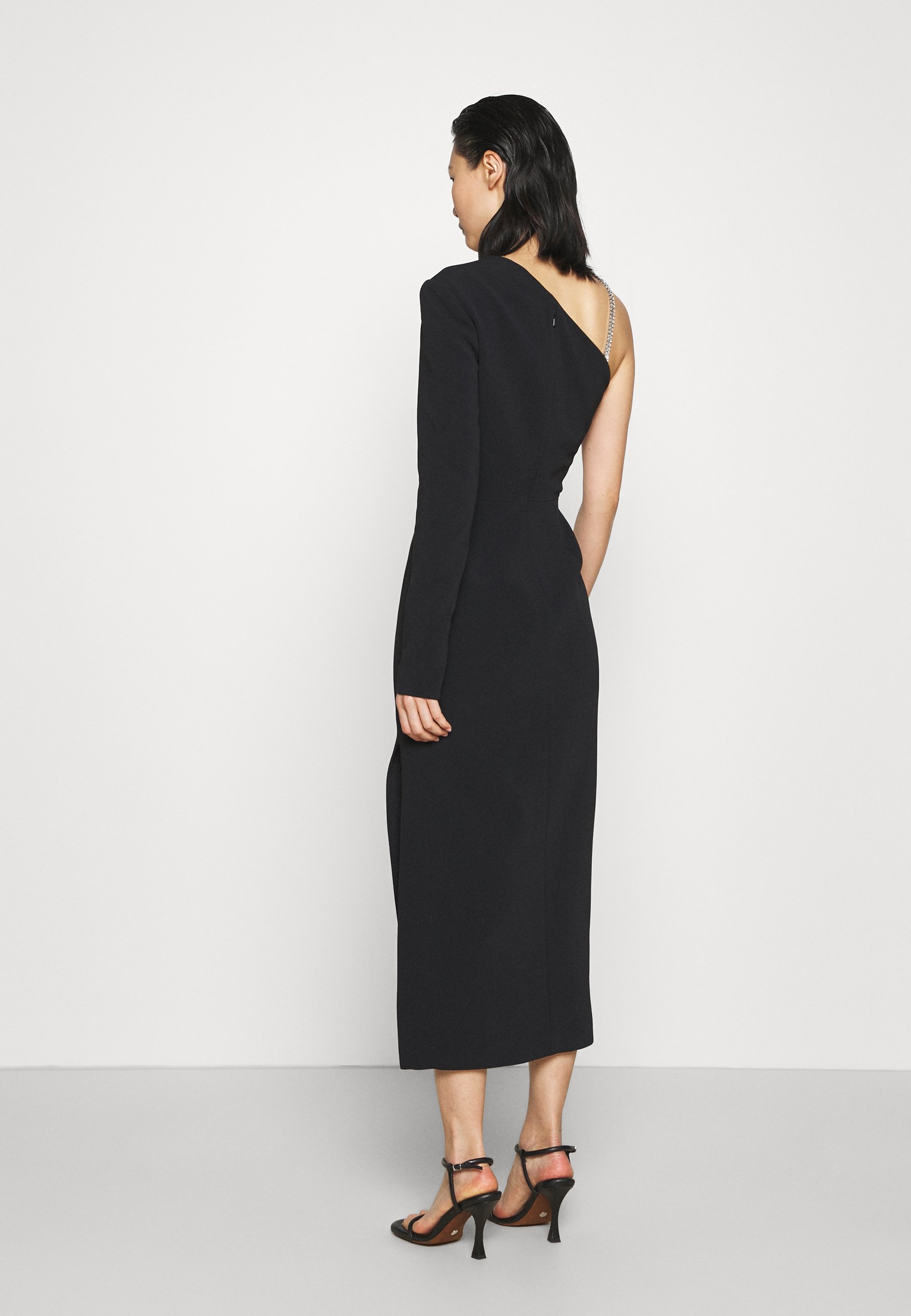 Damen ASSYMETRIC NECK SLEEVE CRYSTAL STRAP MIDI DRESS - Cocktailkleid/festliches Kleid Damen ASSYMETRIC NECK SLEEVE CRYSTAL STRAP MIDI DRESS - Cocktailkleid/festliches Kleid
