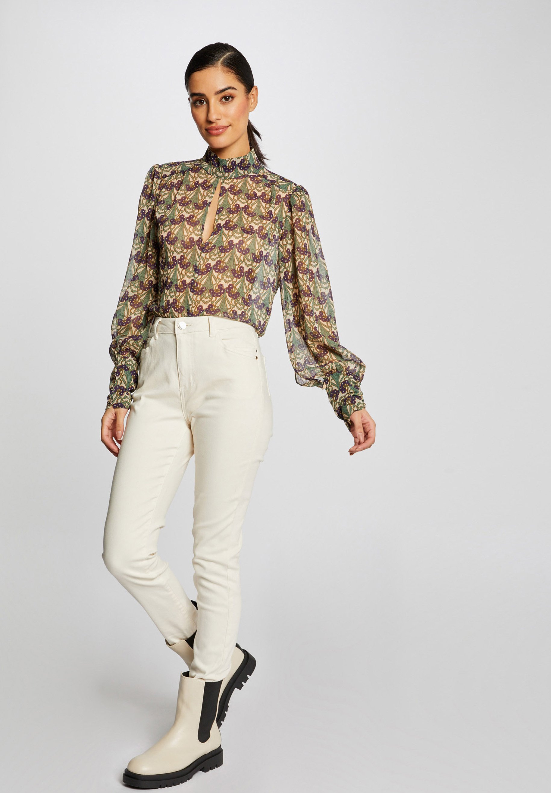 Morgan Pantalones - white denim/denim blanco - Zalando.es