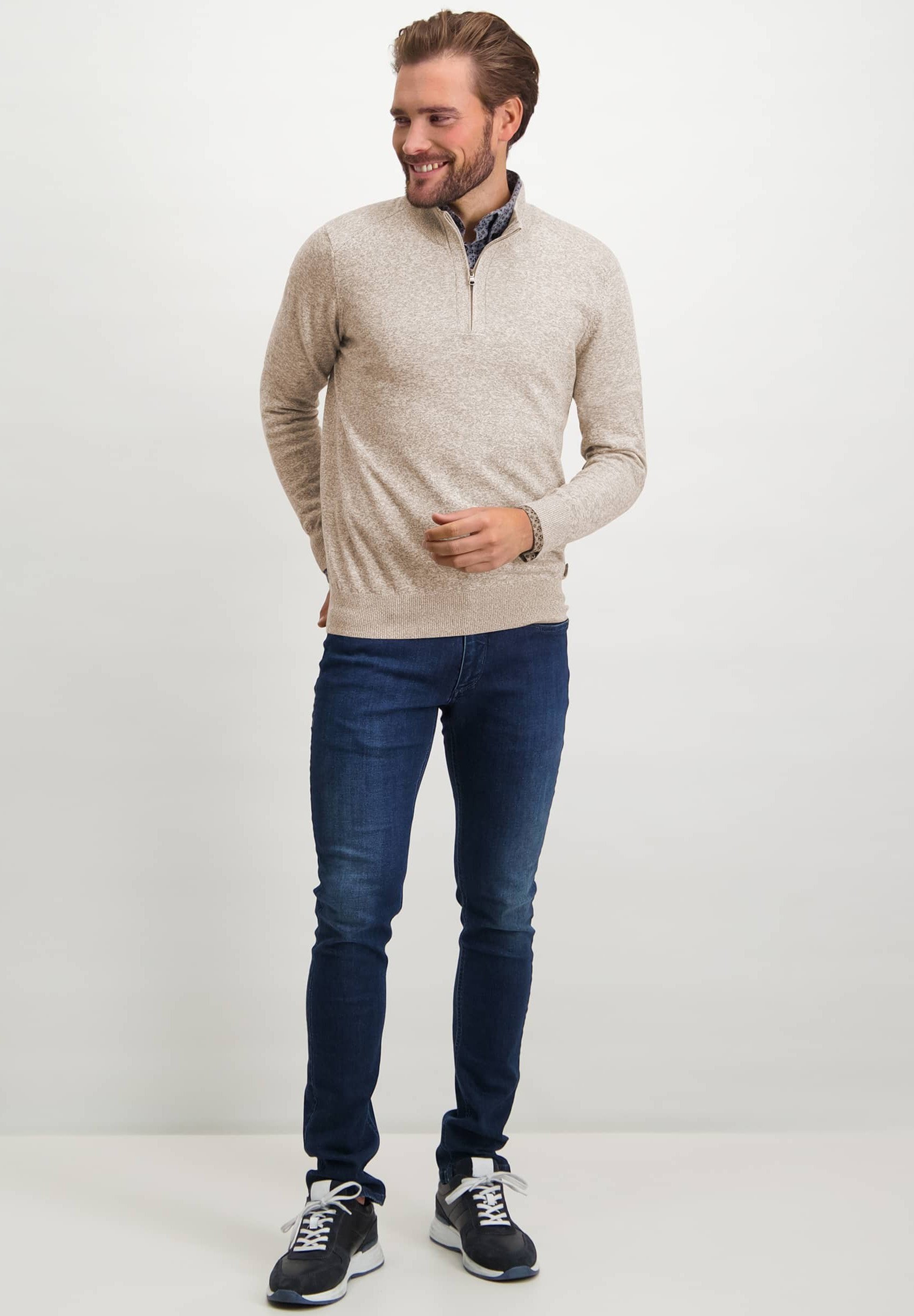 State of Art HALF ZIP PLAIN - Trui - sand plain/beige - Zalando.nl