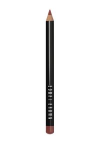 Crayon à lèvres Bobbi Brown avec un extérieur noir et une pointe marron. Forme longue et cylindrique avec du texte blanc sur le côté.
