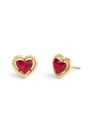HALO HEART STUD CONVERTIBLE  - Earrings - red
