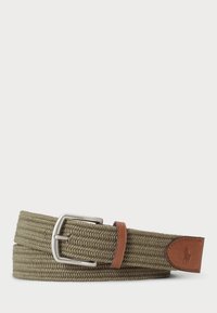 LEATHER TRIM BRAIDED BELT - Cintura intrecciata - canopy olive