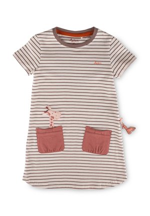 SAVANNE - Robe en jersey - creme-braun geringelt