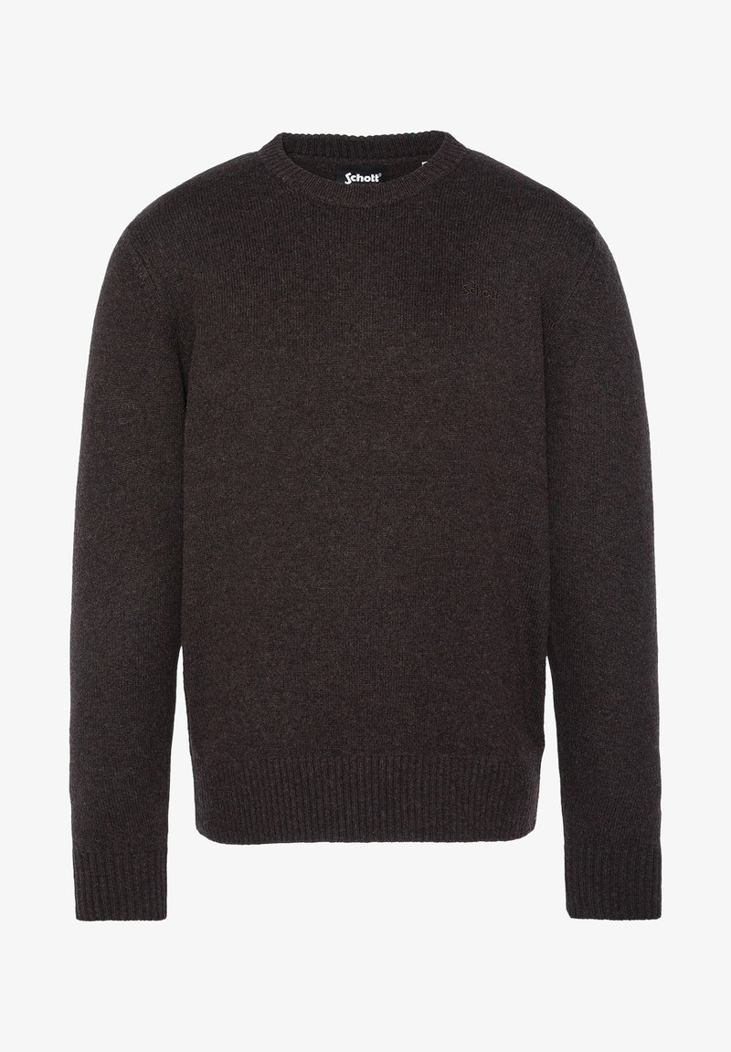 Schott PULL COL ROND - Strickpullover - café