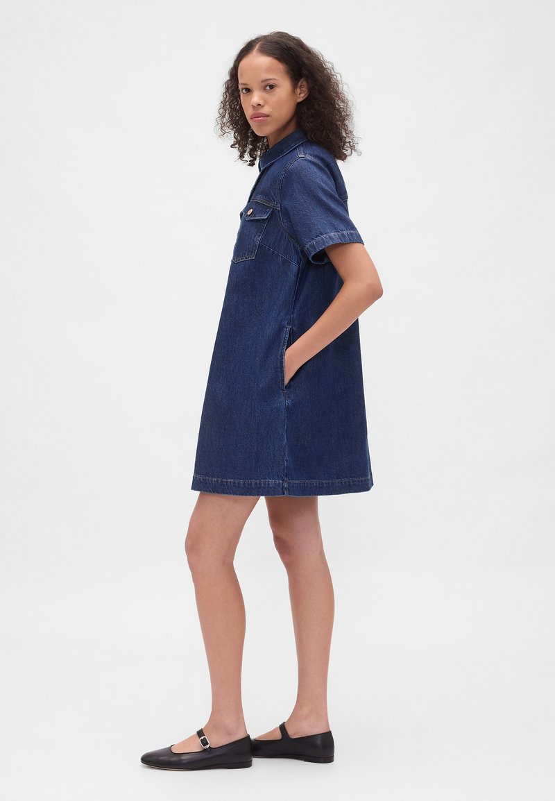 GAP POPOVER MINI ARWEN - Denim dress - dark wash/dark-blue denim - Zalando.ie GAP POPOVER MINI ARWEN - Denim dress - dark wash/dark-blue denim - Zalando.ie