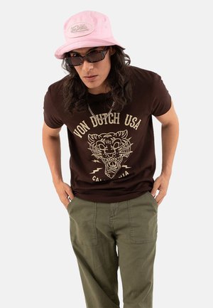 COL ROND REGULAR FIT  EN  YEAR - T-shirt imprimé - marron