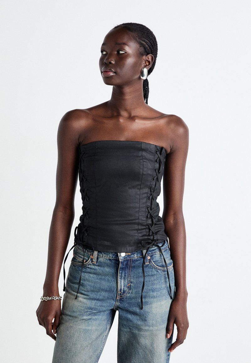 Weekday IMA LACE UP CORSET - Débardeur - black