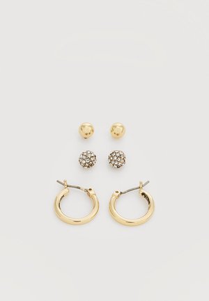 DKNY, PAVE BALL HOOP 3 PACK - Korvakorut - gold-coloured