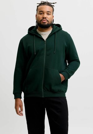 Jack & Jones JJEBRADLEY SWEAT ZIP HOOD NOOS PLS - Φούτερ με φερμουάρ - scarab