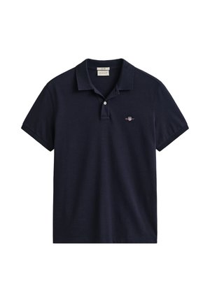 GANT, SLIM SHIELD SS PIQUE POLO, granatowy