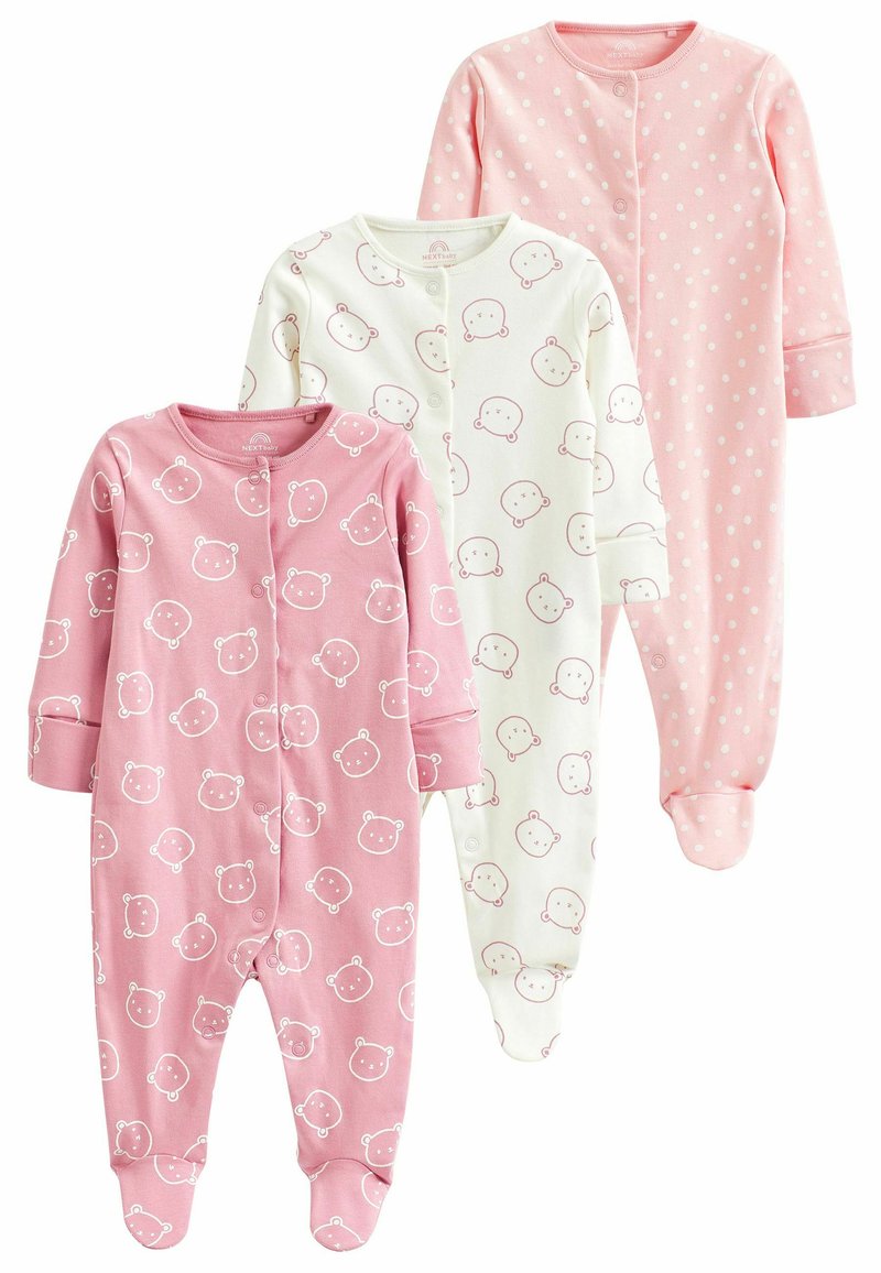Next COTTON BABY SLEEPSUITS 3 PACK - Dupačky na spaní - pink