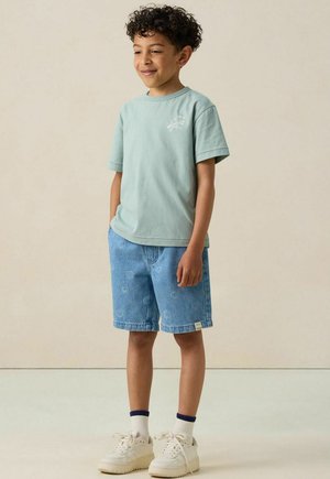 MIT SMILEYS  - Jeansshort - blau