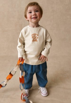Next, REGULAR FIT - LONG SLEEVE BACK GRAPHIC T-SHIRT . - Long sleeved top - cream pumpkin pie