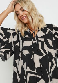 Yours Clothing TIE NECK SLEEVE - Pusero - black