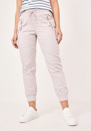 MIT KORDELZUG - Tracksuit bottoms - stone