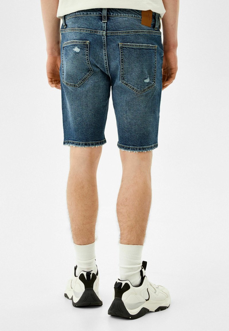 Herren Skinny Fit | Bershka BERMUDA WITH RIPS Jeans Shorts dark blue/dunkelblau - KK41503 Herren Skinny Fit | Bershka BERMUDA WITH RIPS Jeans Shorts dark blue/dunkelblau - KK41503