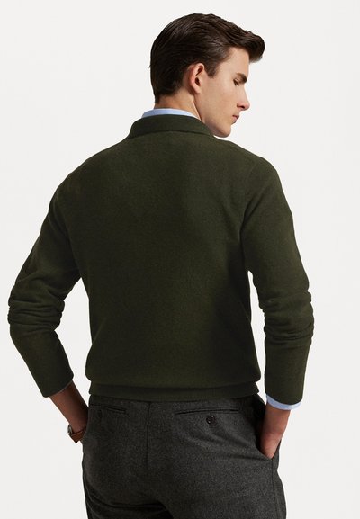 Polo Ralph Lauren WOOL JOHNNY COLLAR JUMPER - Džemperis - leaf green heather
