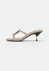 PAVE GEO BOMBE MILLER LOW HEEL - Mules med hæl - stone gray