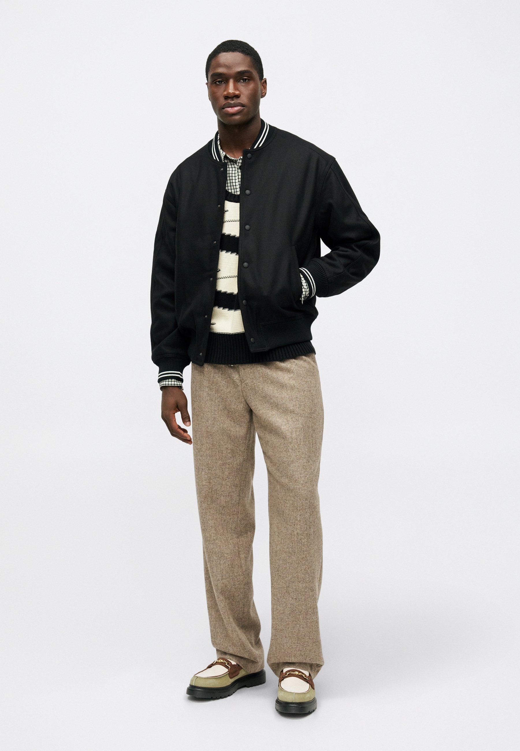 Maison Kitsuné VARSITY - Bomber Jacket - black - Zalando.co.uk