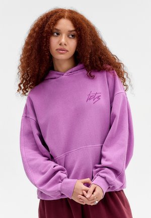 iets frans..., SCRIPT UNISEX - Суитшърт с качулка - fuschia pink