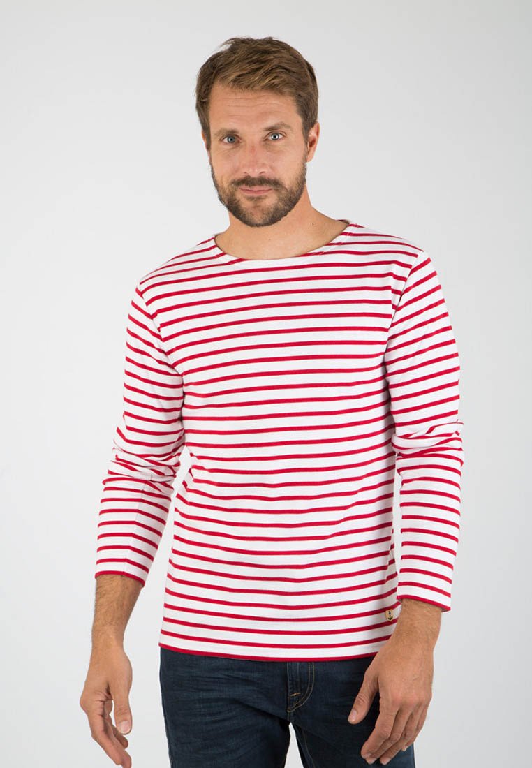 T-shirt Marinière Armor Lux Blanc Marine Taille 36 (1) - Occasion Très Bon état En Coton