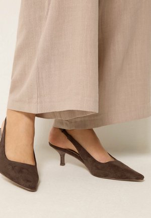 Long Tall Sally, WOMEN'S HEELS - Ballerines à brides arrière - chocolate