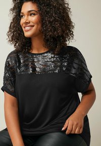 Evans SEQUIN EMBELLISHED - T-shirt med print - silver