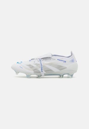 PREDATOR ELITE FOLD-OVER TONGUE FIRM GROUND - Moulded stud football boots - cloud white/silver metallic/bright royal