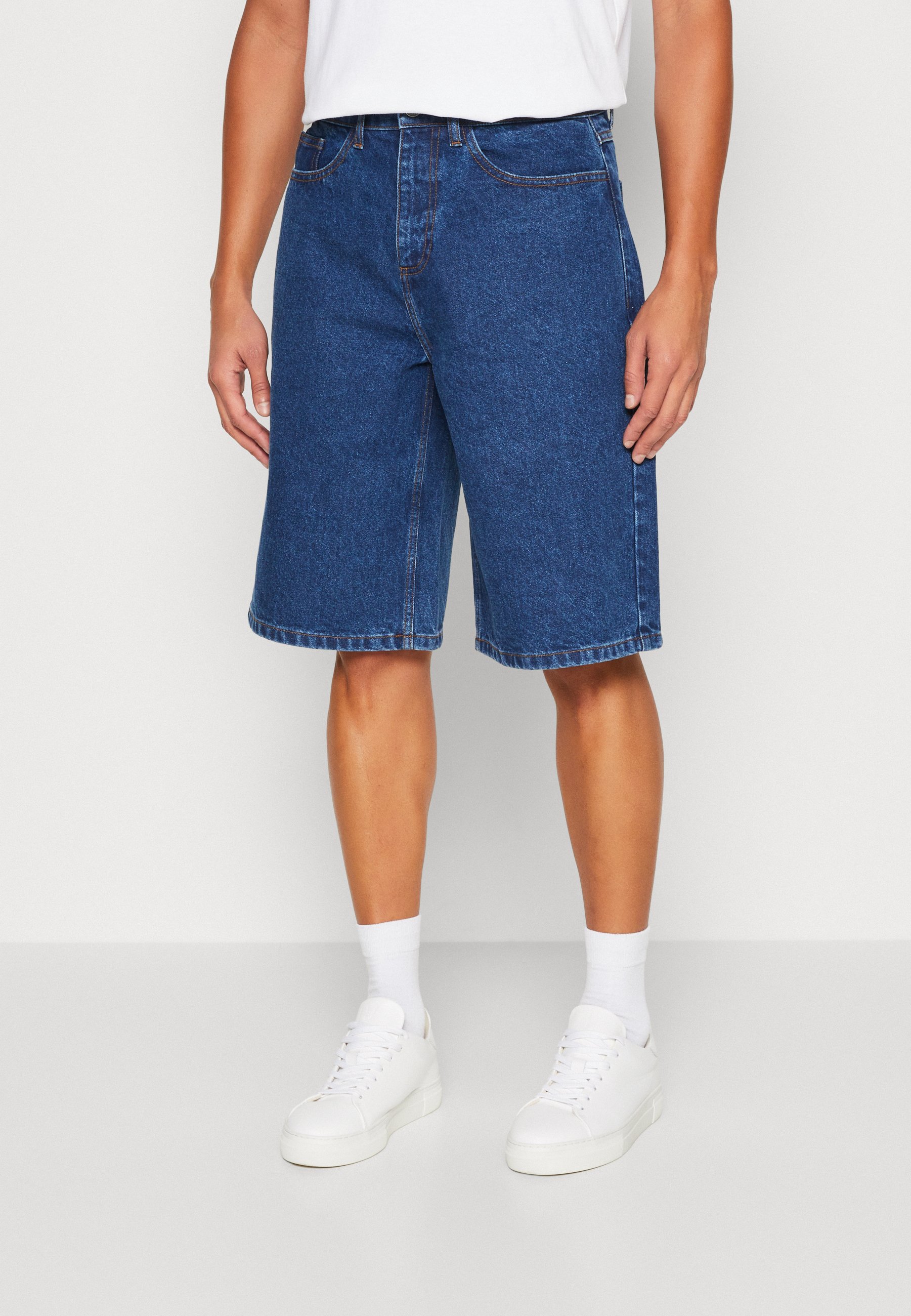 Short Jean Vintage Our Turn - Années 90 - Taille M - Plissé Rayures Denim