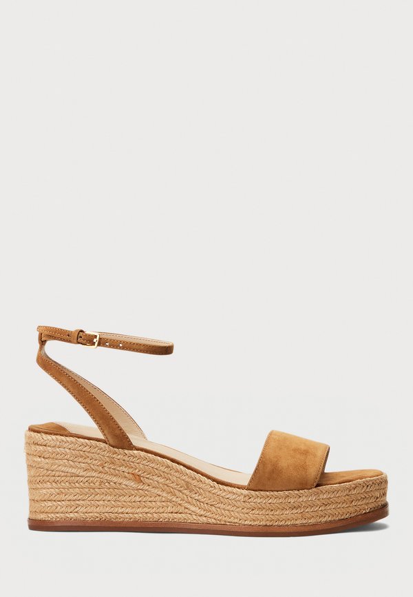LEONA SUEDE ESPADRILLE - Platform sandals - whiskey