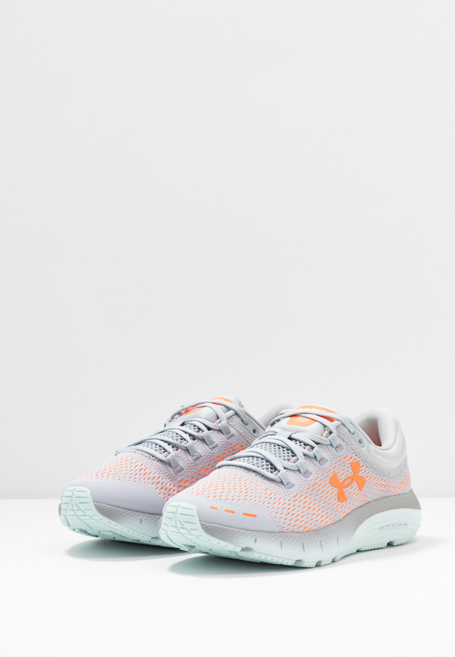 gray and orange under armour shoes