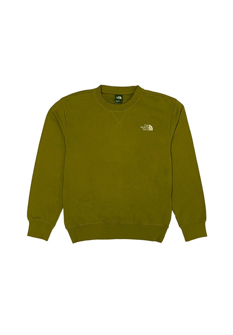 Felpa verde oliva realizzata in tessuto misto cotone. Caratterizzata da un colletto rotondo, maniche lunghe, polsini a coste e un piccolo logo sul petto.