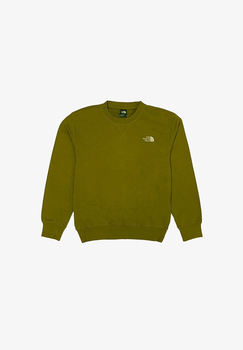 Felpa verde oliva realizzata in tessuto misto cotone. Caratterizzata da un colletto rotondo, maniche lunghe, polsini a coste e un piccolo logo sul petto.