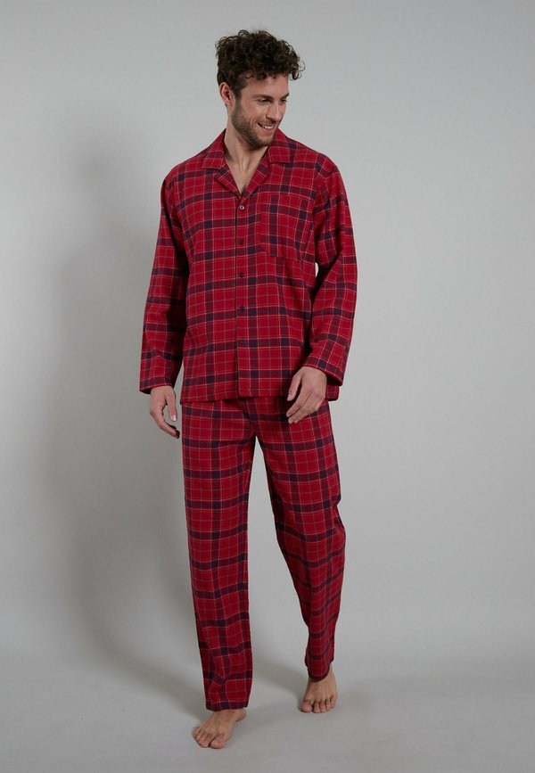 X-MAS - Nachtwäsche Set - rot mittel karo