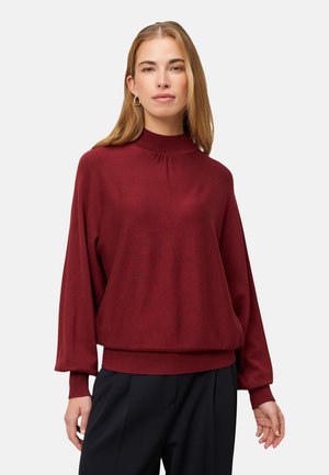 MIT STEHKRAGEN - Strickpullover - cabernet