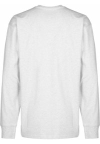 Long-sleeve shirt in light gray cotton blend, featuring a crew neck, straight cut, and ribbed cuffs with no visible graphics or branding.