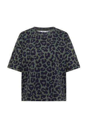 Cecil, T-SHIRT MIT RUNDHALS UND LEO-MUSTER - T-shirts print - dried olive green