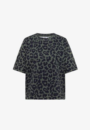 Cecil, T-SHIRT MIT RUNDHALS UND LEO-MUSTER - T-shirts print - dried olive green