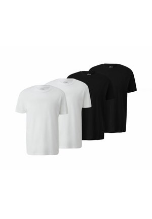 4 PACK - T-Shirt basic - schwarz/weiß