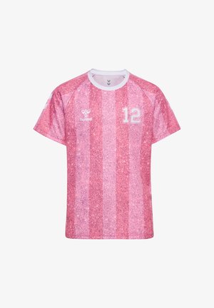 Hummel, HUMMEL HMLSHIMMER T-SHIRT S/S UNISEX - T-Shirt print - chateau rose bright white