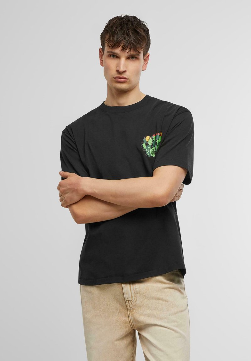 Market SMILEY CACTUS - T-Shirt print - black/schwarz - Zalando