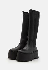 Zign by Zalando LEATHER - Zābaki ar platformu - black