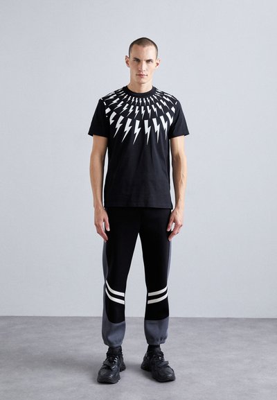 Neil Barrett MODERNIST - Παντελόνι φόρμας - black/mottled grey