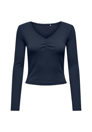 ONLBETTY LIFE L/S SCALLOP V-NECK CC JRS - T-shirt à manches longues - navy blazer