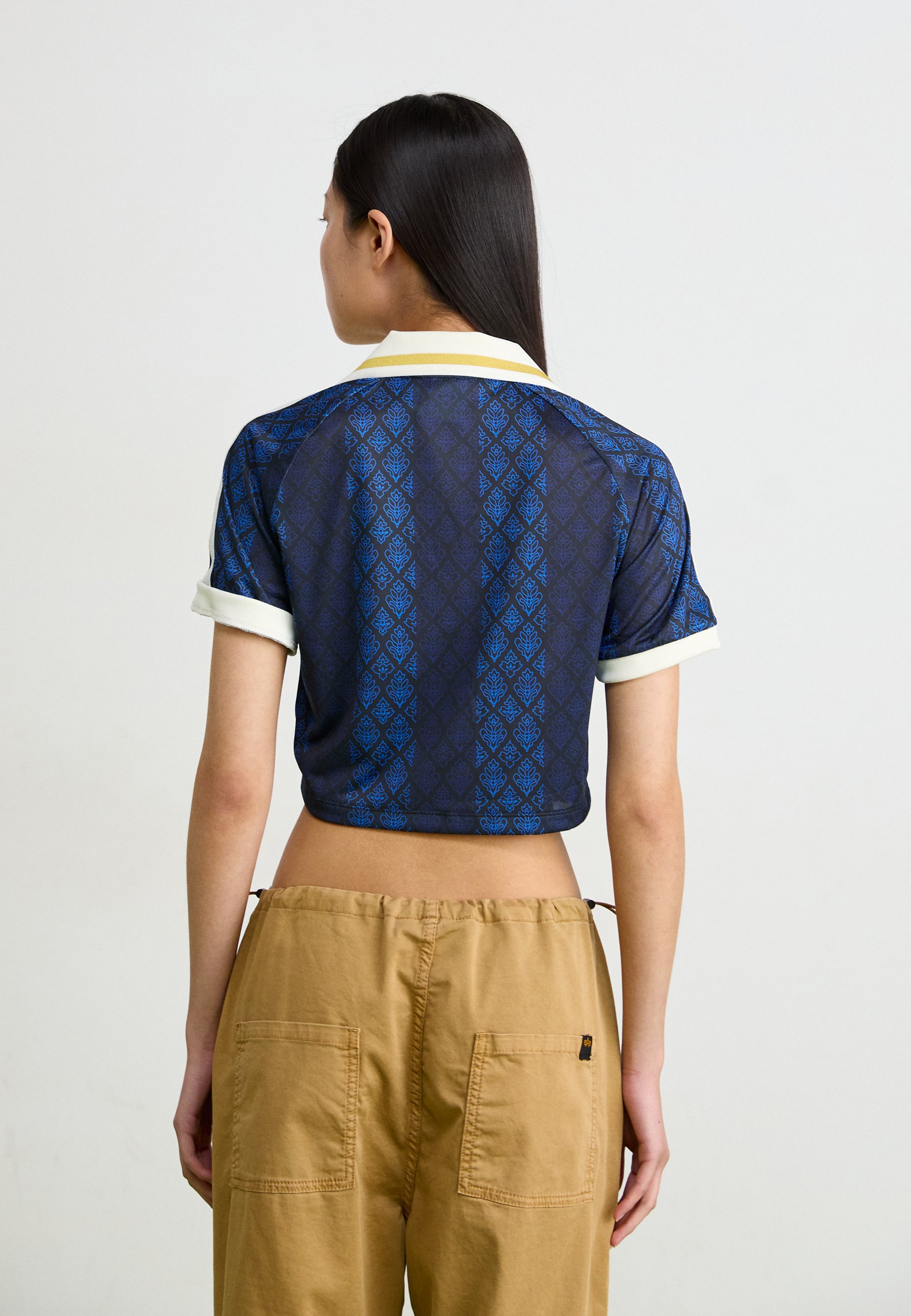 売れ筋商品|||アディダスオリジナルス Tシャツ レディース トップス CROP - Polo shirt - black/night indigo アディダスオリジナルス レディース Tシャツ トップス CROP