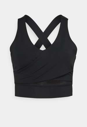 WRAP CROP - Sujetadores deportivos con sujeción ligera - black