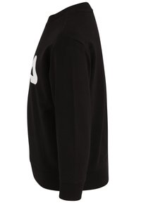 Zwarte crewneck sweatshirt van katoen, met ribgebreide manchetten en onderrand, voorzien van een grote witte afbeelding op de voorkant.