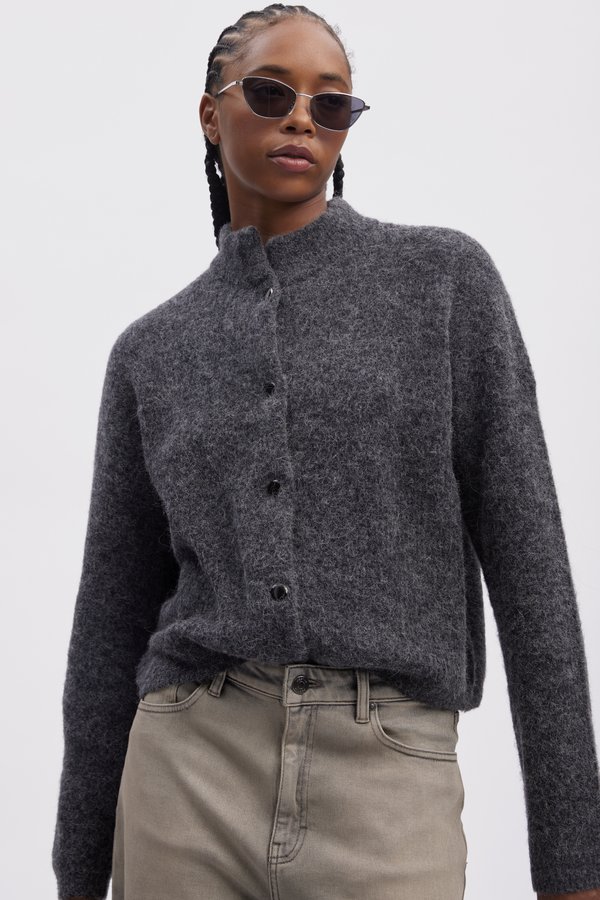 ALPHA CARDIGAN - Cardigan - charcoal melange