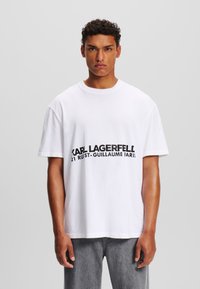 KARL LAGERFELD OVERSIZED RUE ST-GUILLAUME WASHED - T-shirt print - white