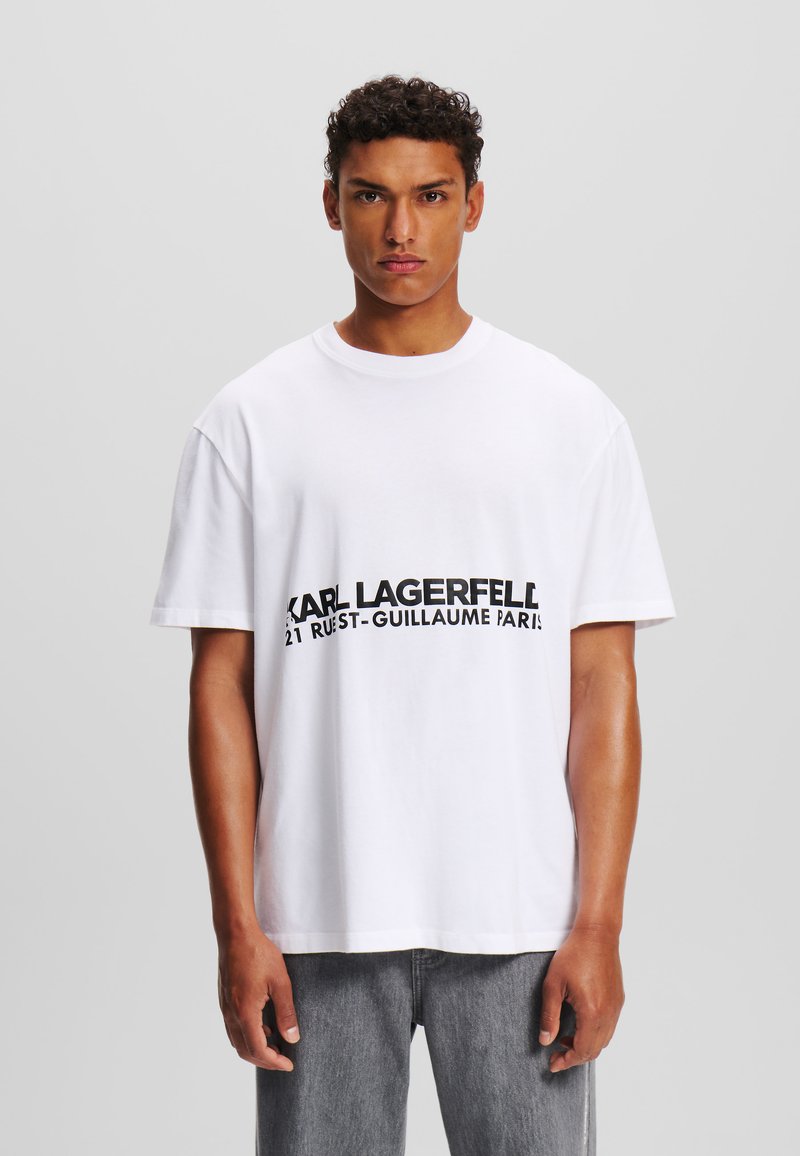 KARL LAGERFELD OVERSIZED RUE ST-GUILLAUME WASHED - T-shirt print - white